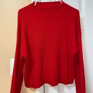 Red high nick sweater